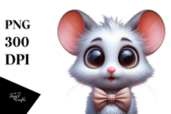 Ridiculously Cute Mouse with Bow Tie PNG Product Image 1