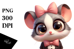 Ridiculously Cute Mouse with Bow Tie, Transparent PNG Product Image 1