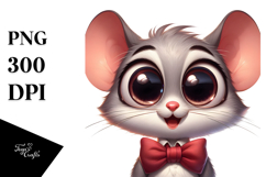 Ridiculously Cute Mouse with Bow Tie PNG Product Image 1