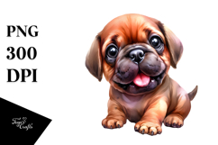 Cute Baby Mastiff, White Background Product Image 1