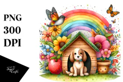 Fruit Dog House Rainbow Scene | Clipart Product Image 1