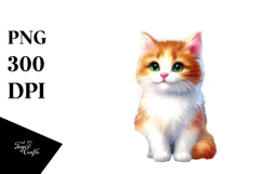 Cute Watercolor Cat with Christmas Decorations Product Image 1