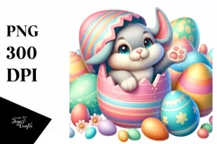 Watercolor Colorful Easter Clipart |T-shirt, Mug, Tumbler Product Image 1