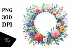 Colorful Seal Floral Frame | Sublimation | Clipart Product Image 3