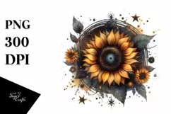 Vintage Dirty Sunflower Stars Clipart Product Image 3