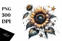 Vintage Dirty Sunflower Stars Clipart Product Image 1
