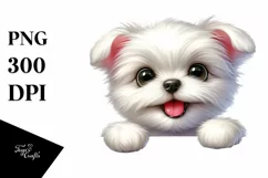 Enthusiastic Maltese Baby | Sublimation Clipart Product Image 1