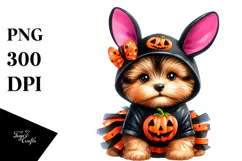 Vibrant Baby Dog Halloween Scene | Clipart Product Image 1