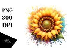 Sunflower Made of Material, PNG Product Image 1