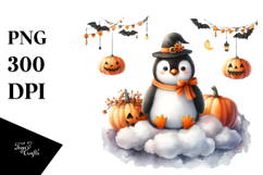 Watercolor Penguin for Halloween, Transparent PNG Product Image 1