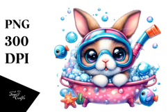 Baby Bunny with Snorkel PNG Product Image 1