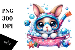 Baby Bunny with Snorkel PNG Product Image 1