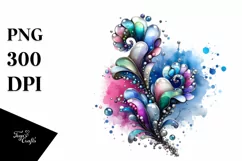 Abstract Watercolor Snapdragon Made of Material | SEO Product Image 1