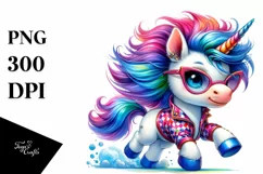 Vibrant Baby Unicorn Running PNG Product Image 3
