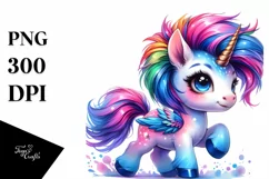 Vibrant Baby Unicorn Running PNG Product Image 3