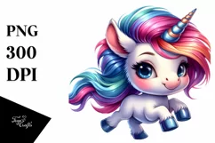 Vibrant Baby Unicorn Running PNG Product Image 1