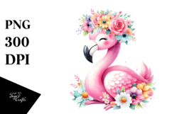 Sublimation Cartoon Flamingo Clipart Product Image 1
