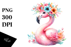 Sublimation Cartoon Flamingo Clipart Product Image 1
