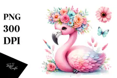 Sublimation Cartoon Flamingo Clipart Product Image 1