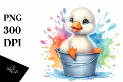 Colorful Snow Goose in Bucket Clipart Product Image 1