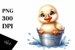 Smiling Snow Goose in Bucket Clipart Product Image 1