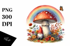 Whimsical Gnome House with Mushroom in Autumn Product Image 3