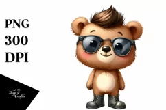 Watercolor Expressive Baby Bear | Clipart Product Image 3