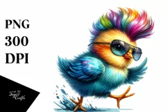 Funny Baby Chicken Running PNG Product Image 3