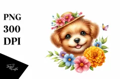 Cute Marigold Baby Dog Clipart Product Image 1