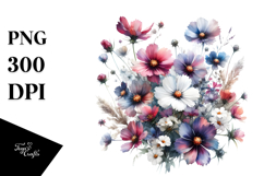 Colorful Wildflowers Glossy Petals Clipart Product Image 1