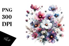 Colorful Wildflowers Glossy Petals Clipart Product Image 1