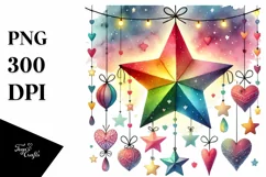 Simple Watercolor Star, High-Res PNG Product Image 1