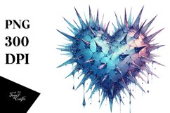 Watercolor Hearts with Material PNG Product Image 1