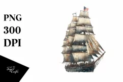 Vintage Dirty Sailboat Fireworks Clipart Product Image 3
