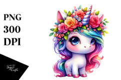 Cute Unicorn with Cool Haircut, PNG Product Image 1
