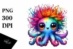 Colorful Baby Octopus | Sublimation Clipart Product Image 3