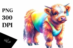 Colorful Cow Gymnast PNG Product Image 3