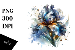 Shiny Iris Metallic Abstract Watercolor Clipart Product Image 1