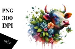 Abstract Vibrant Cow PNG Product Image 1