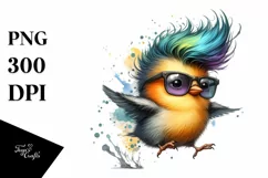 Funny Baby Bird Jumping PNG Product Image 3