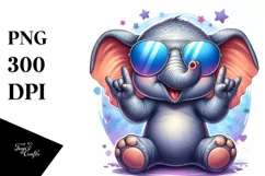 Vibrant Watercolor Funny Cute Elephant Clipart Product Image 3