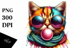 Kitten Portrait Sunglasses | Sublimation | Clipart Product Image 1
