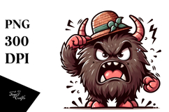 Goofy Cartoon Monster with Hat PNG Product Image 1