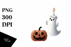 Funny Halloween Clipart Candle PNG Product Image 1