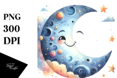 Simple Smiling Half Moon PNG Product Image 1