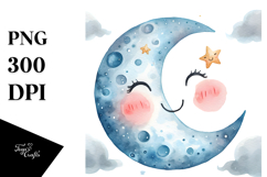 Simple Smiling Half Moon PNG Product Image 1