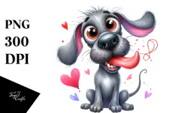 Cartoon Great Dane with Crazy Fur PNG Product Image 1