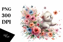 Colorful Dog with Flower Petals | Clipart Product Image 3