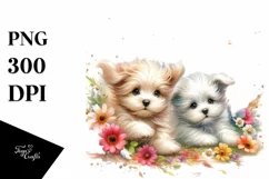 Colorful Dog with Flower Petals | Clipart Product Image 3