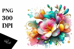 Watercolor Luxury Flower Love Splash Clipart Product Image 3